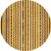 Round Abstract Brown Modern Rug, abs2268brn