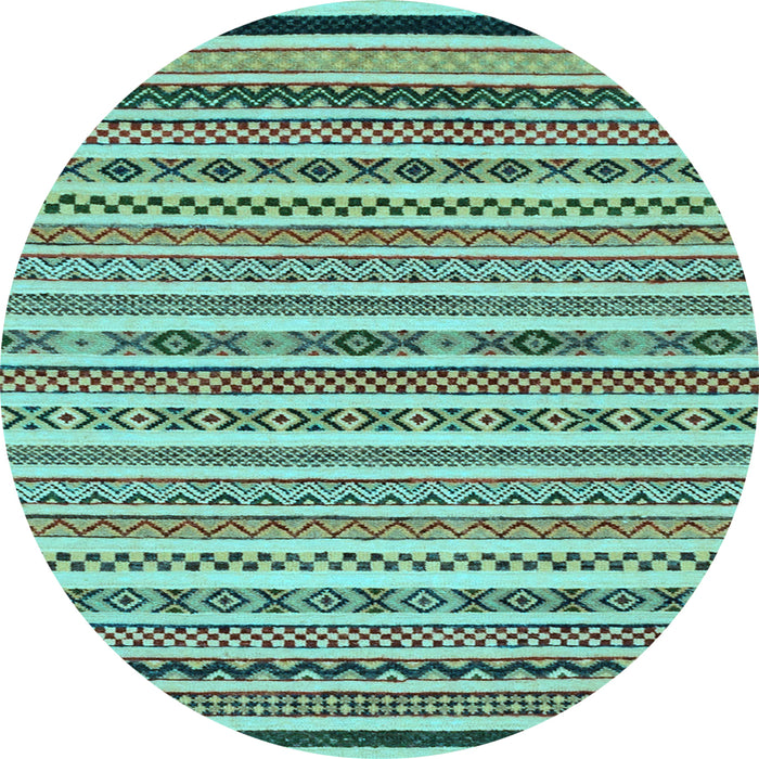 Round Abstract Light Blue Modern Rug, abs2268lblu