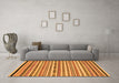 Machine Washable Abstract Orange Modern Area Rugs in a Living Room, wshabs2268org