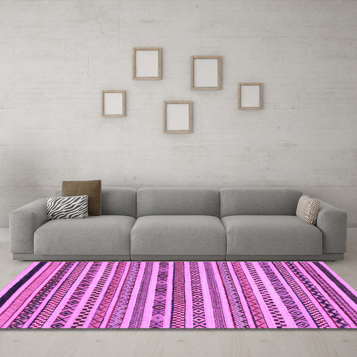 Machine Washable Abstract Purple Modern Area Rugs in a Living Room, wshabs2268pur