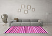 Machine Washable Abstract Pink Modern Rug in a Living Room, wshabs2268pnk