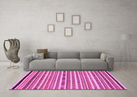 Machine Washable Abstract Pink Modern Rug, wshabs2268pnk