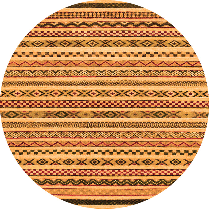 Round Abstract Orange Modern Rug, abs2268org