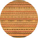 Round Abstract Orange Modern Rug, abs2268org