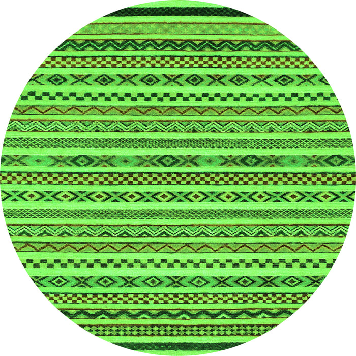 Round Abstract Green Modern Rug, abs2268grn