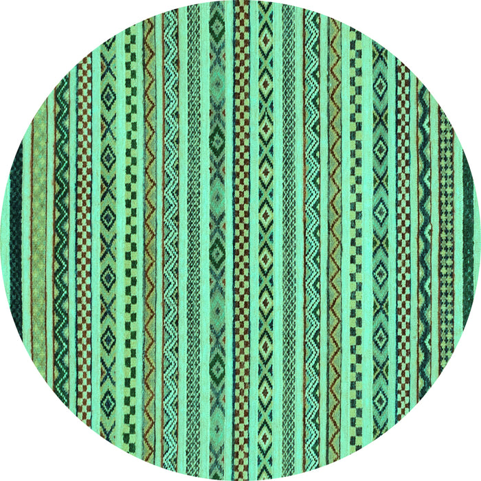 Round Abstract Turquoise Modern Rug, abs2268turq