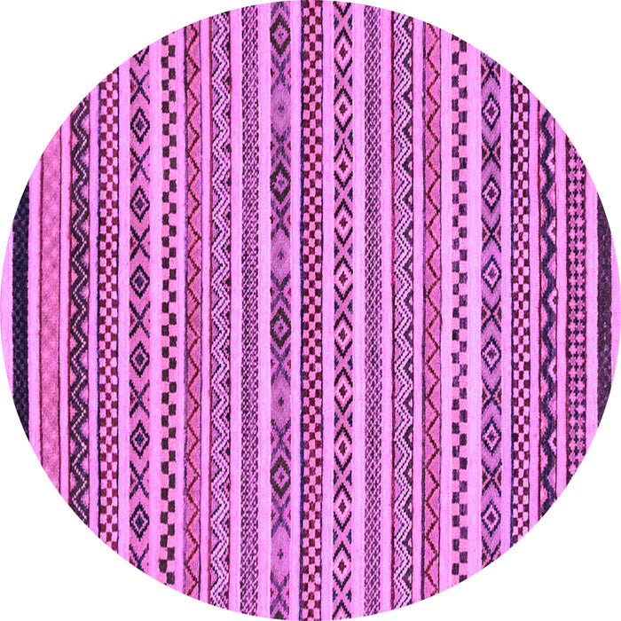 Round Machine Washable Abstract Purple Modern Area Rugs, wshabs2268pur