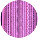 Round Machine Washable Abstract Purple Modern Area Rugs, wshabs2268pur