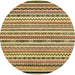 Round Machine Washable Abstract Chrome Gold Yellow Rug, wshabs2268