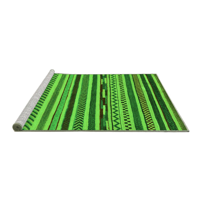 Sideview of Machine Washable Abstract Green Modern Area Rugs, wshabs2269grn