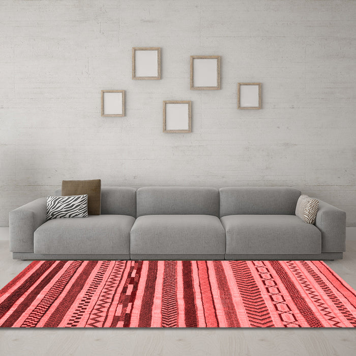 Modern Red Washable Rugs