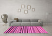 Machine Washable Abstract Pink Modern Rug in a Living Room, wshabs2269pnk