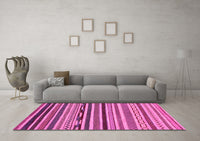 Machine Washable Abstract Pink Modern Rug, wshabs2269pnk