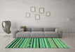 Machine Washable Abstract Turquoise Modern Area Rugs in a Living Room,, wshabs2269turq