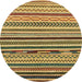 Round Abstract Yellow Modern Rug, abs2269