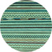 Round Abstract Light Blue Modern Rug, abs2269lblu