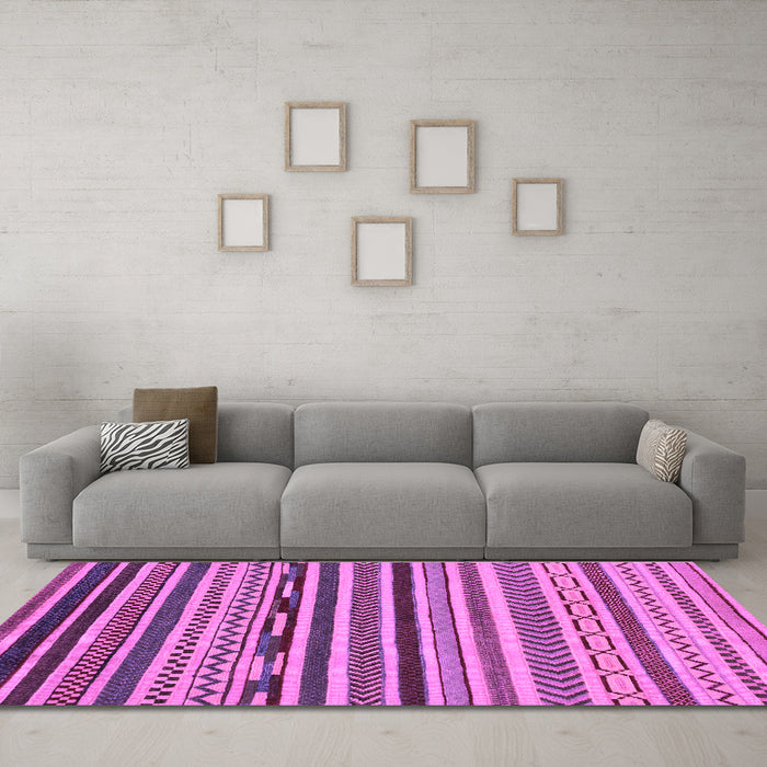 Machine Washable Abstract Purple Modern Area Rugs in a Living Room, wshabs2269pur
