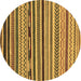 Round Abstract Brown Modern Rug, abs2269brn