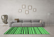 Machine Washable Abstract Emerald Green Modern Area Rugs in a Living Room,, wshabs2269emgrn