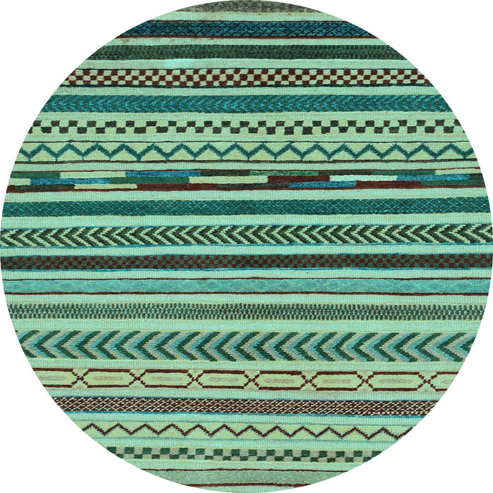 Round Machine Washable Abstract Light Blue Modern Rug, wshabs2269lblu