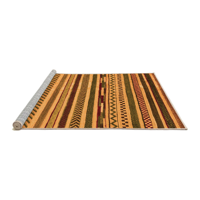 Sideview of Machine Washable Abstract Orange Modern Area Rugs, wshabs2269org