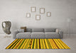 Machine Washable Abstract Yellow Modern Rug in a Living Room, wshabs2269yw