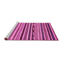 Sideview of Machine Washable Abstract Pink Modern Rug, wshabs2269pnk
