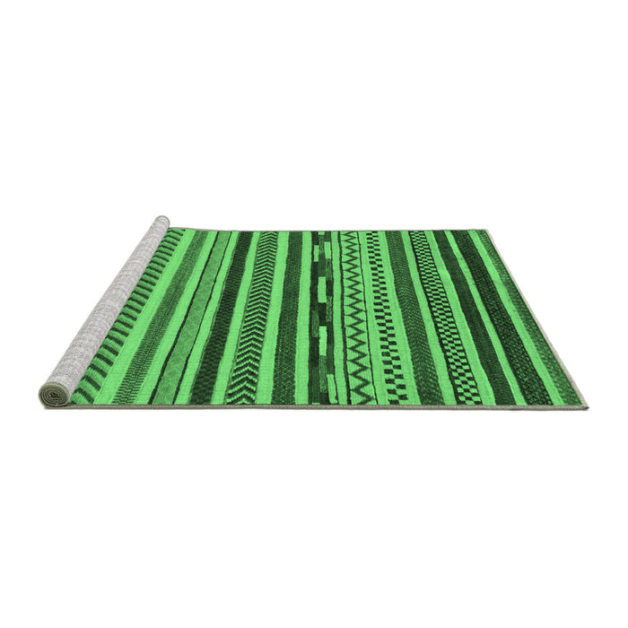 Sideview of Machine Washable Abstract Emerald Green Modern Area Rugs, wshabs2269emgrn