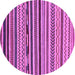 Round Machine Washable Abstract Purple Modern Area Rugs, wshabs2269pur