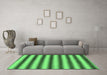 Machine Washable Abstract Emerald Green Modern Area Rugs in a Living Room,, wshabs226emgrn