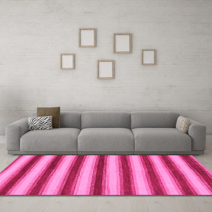 Machine Washable Abstract Pink Modern Rug in a Living Room, wshabs226pnk