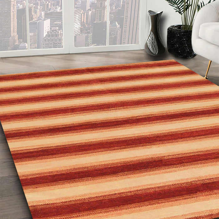 Abstract Orange Modern Rug in Family Room, abs226