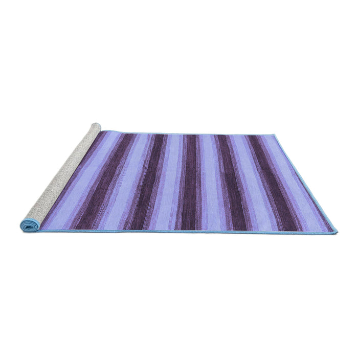 Sideview of Machine Washable Abstract Blue Modern Rug, wshabs226blu