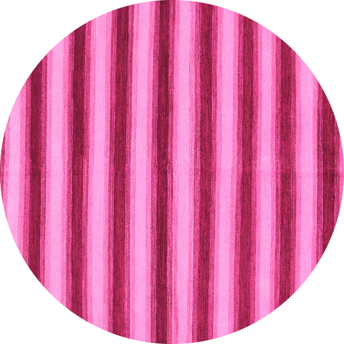 Round Machine Washable Abstract Pink Modern Rug, wshabs226pnk