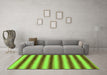 Machine Washable Abstract Green Modern Area Rugs in a Living Room,, wshabs226grn