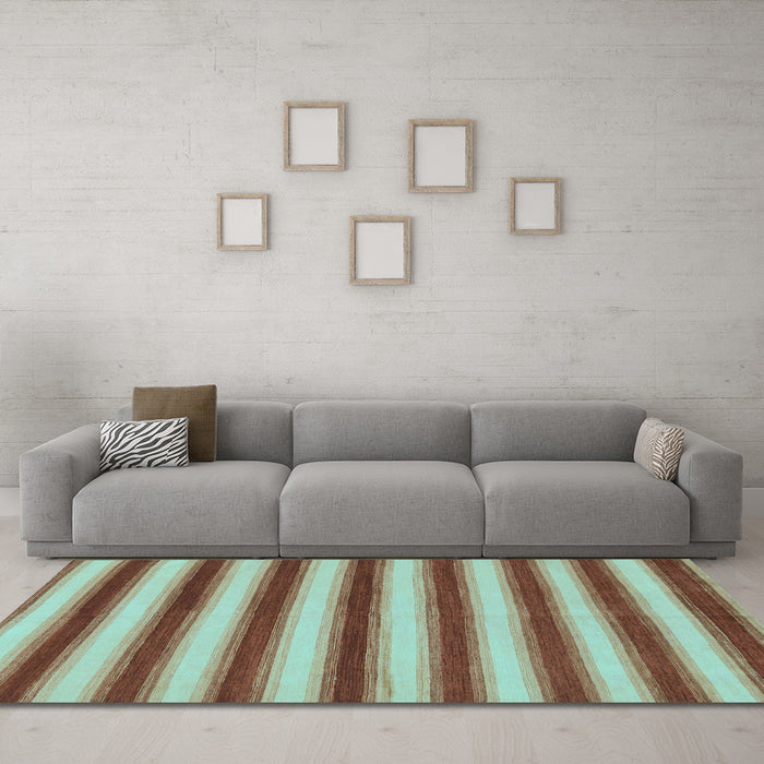 Machine Washable Abstract Light Blue Modern Rug in a Living Room, wshabs226lblu