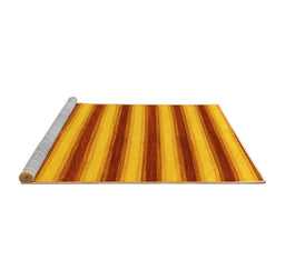 Sideview of Machine Washable Abstract Yellow Modern Rug, wshabs226yw
