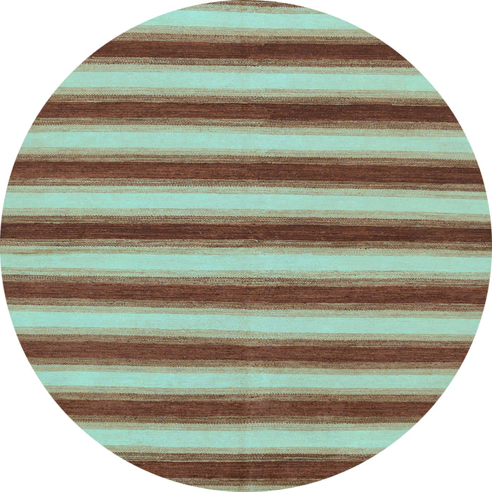 Round Abstract Light Blue Modern Rug, abs226lblu