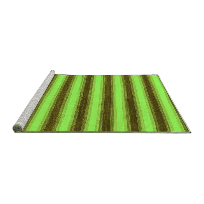 Sideview of Machine Washable Abstract Green Modern Area Rugs, wshabs226grn