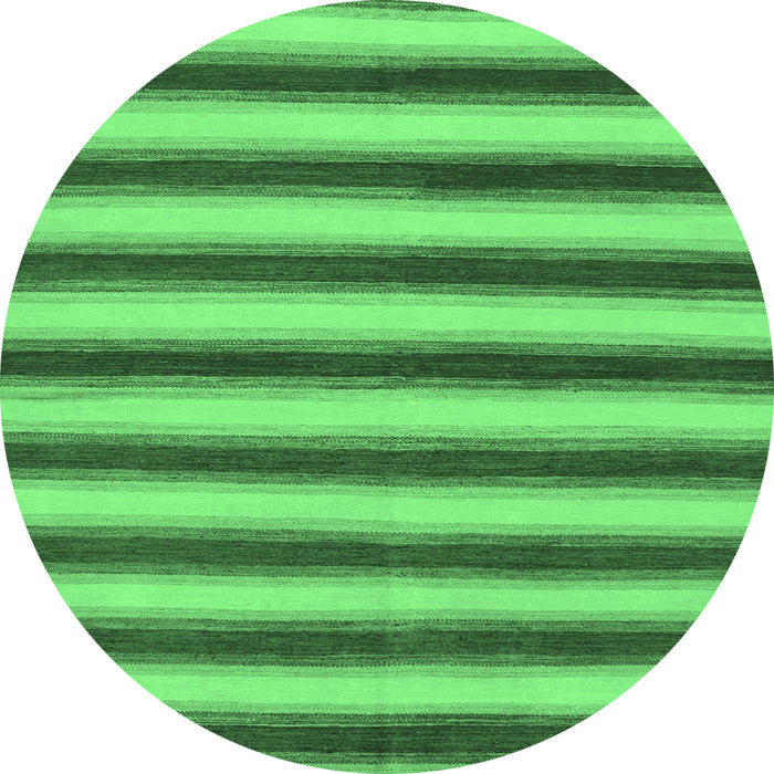 Round Machine Washable Abstract Emerald Green Modern Area Rugs, wshabs226emgrn