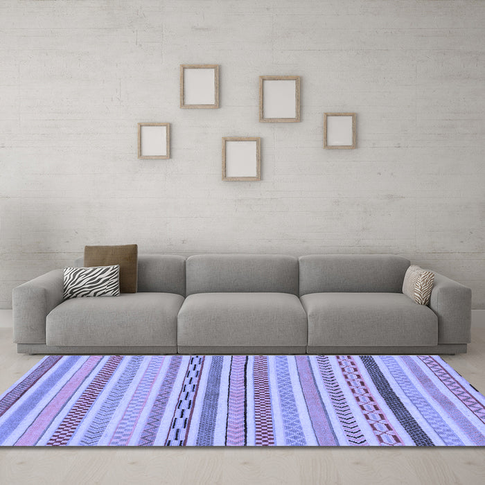 Machine Washable Abstract Blue Modern Rug in a Living Room, wshabs2270blu