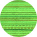 Round Machine Washable Abstract Green Modern Area Rugs, wshabs2270grn