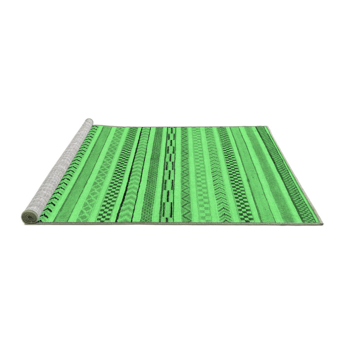 Sideview of Machine Washable Abstract Emerald Green Modern Area Rugs, wshabs2270emgrn