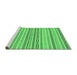 Sideview of Machine Washable Abstract Emerald Green Modern Area Rugs, wshabs2270emgrn