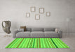 Machine Washable Abstract Green Modern Area Rugs in a Living Room,, wshabs2270grn