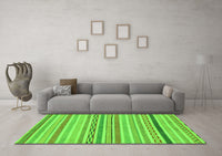 Machine Washable Abstract Green Modern Rug, wshabs2270grn