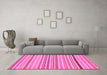 Machine Washable Abstract Pink Modern Rug in a Living Room, wshabs2270pnk