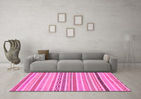 Machine Washable Abstract Pink Modern Rug, wshabs2270pnk