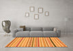 Machine Washable Abstract Orange Modern Area Rugs in a Living Room, wshabs2270org