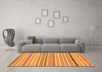 Machine Washable Abstract Orange Modern Rug, wshabs2270org